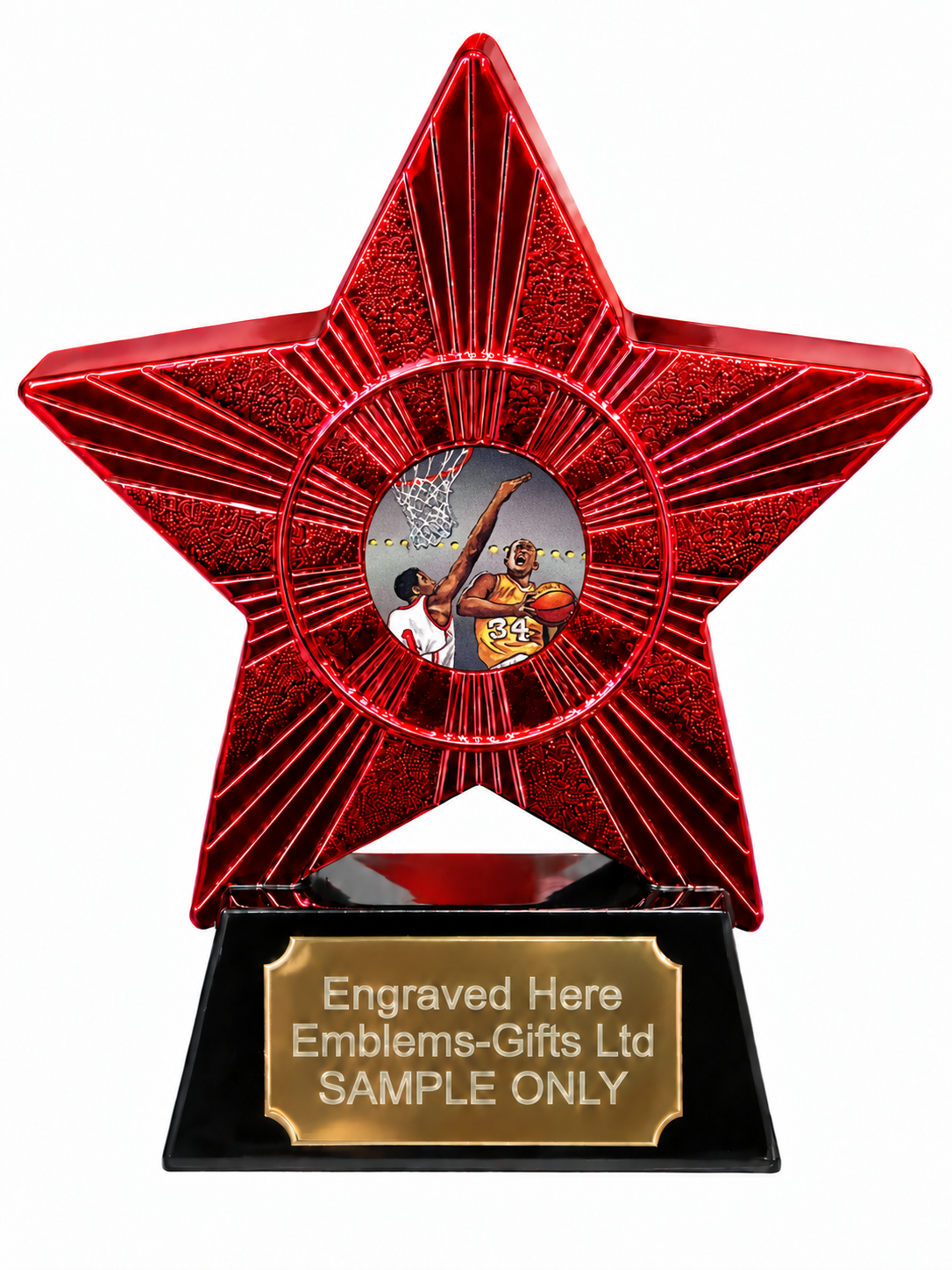 Red Superstar Basketball Match Resin Trophy 140 x 125mm (A3)