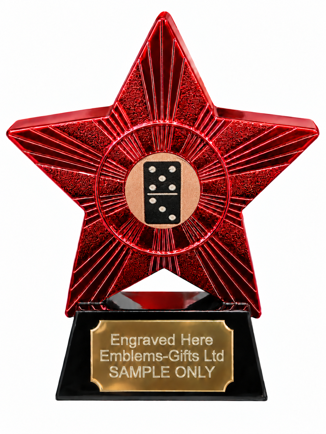 Red Superstar Domino Five Three Resin Trophy 140 x 125mm (A3)