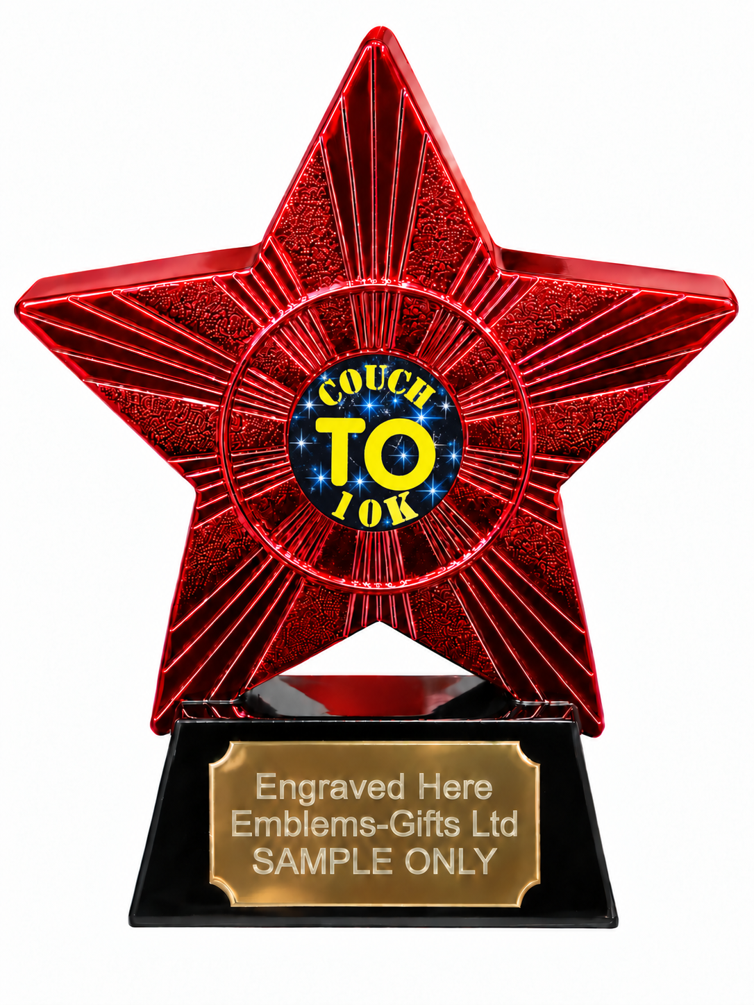 Red Superstar Couch to 10K Resin Trophy 140 x 125mm (A3)
