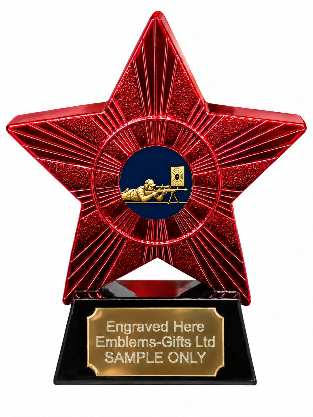 Red Superstar Rifle Target Shooting Resin Trophy 140 x 125mm (A31)