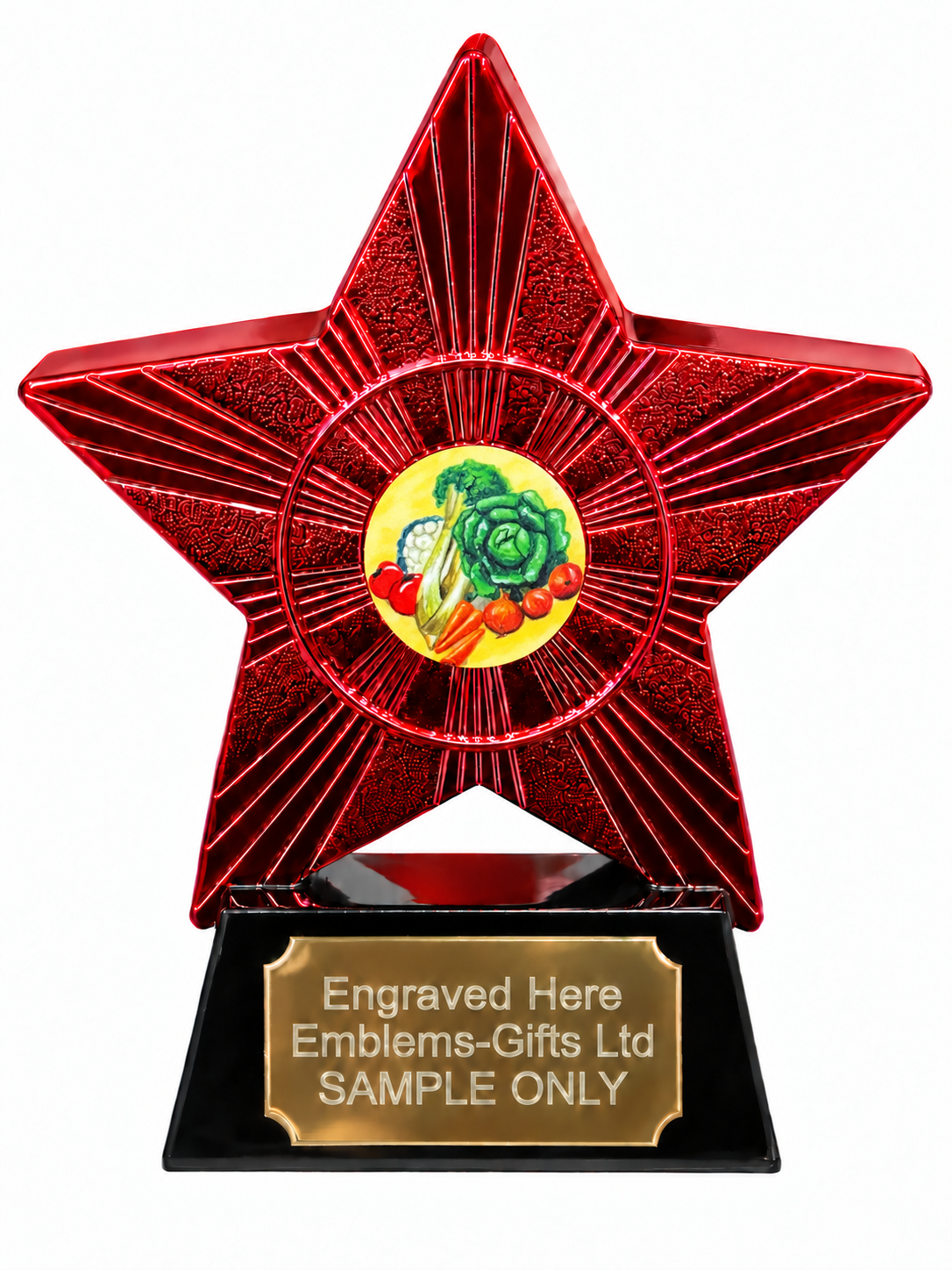 Red Superstar Vegetable Selection Resin Trophy 140 x 125mm (A4)