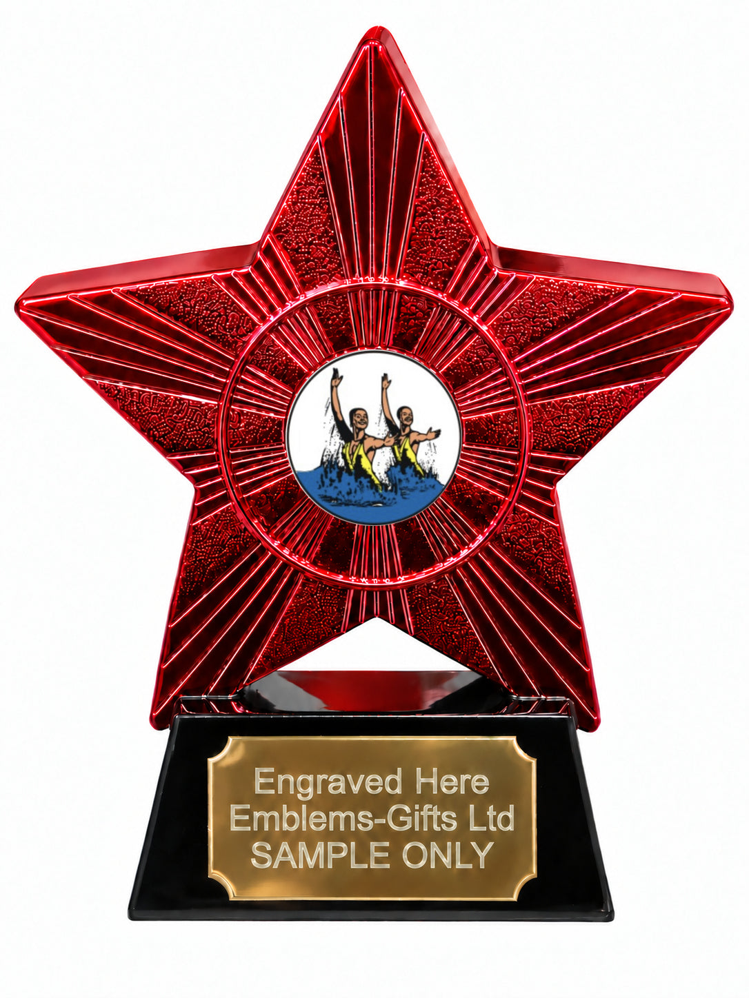Red Superstar Synchronised Swimming Resin Trophy 140 x 125mm (A6)