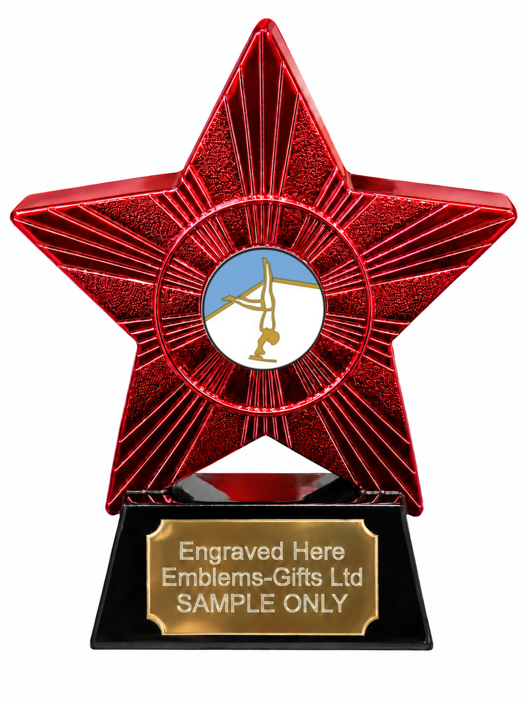 Red Superstar Gymnast on Bar Resin Trophy 140 x 125mm (A7)