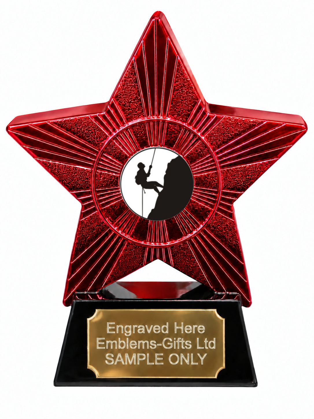 Red Superstar Abseiling Resin Trophy 140 x 125mm (A7)
