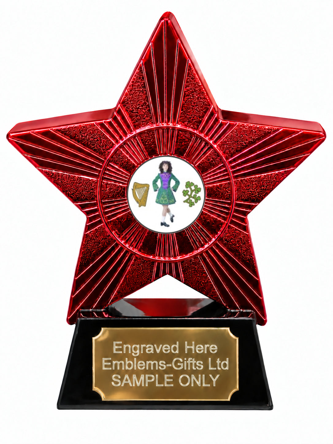 Red Superstar Irish Dancing Resin Trophy 140 x 125mm (A7)
