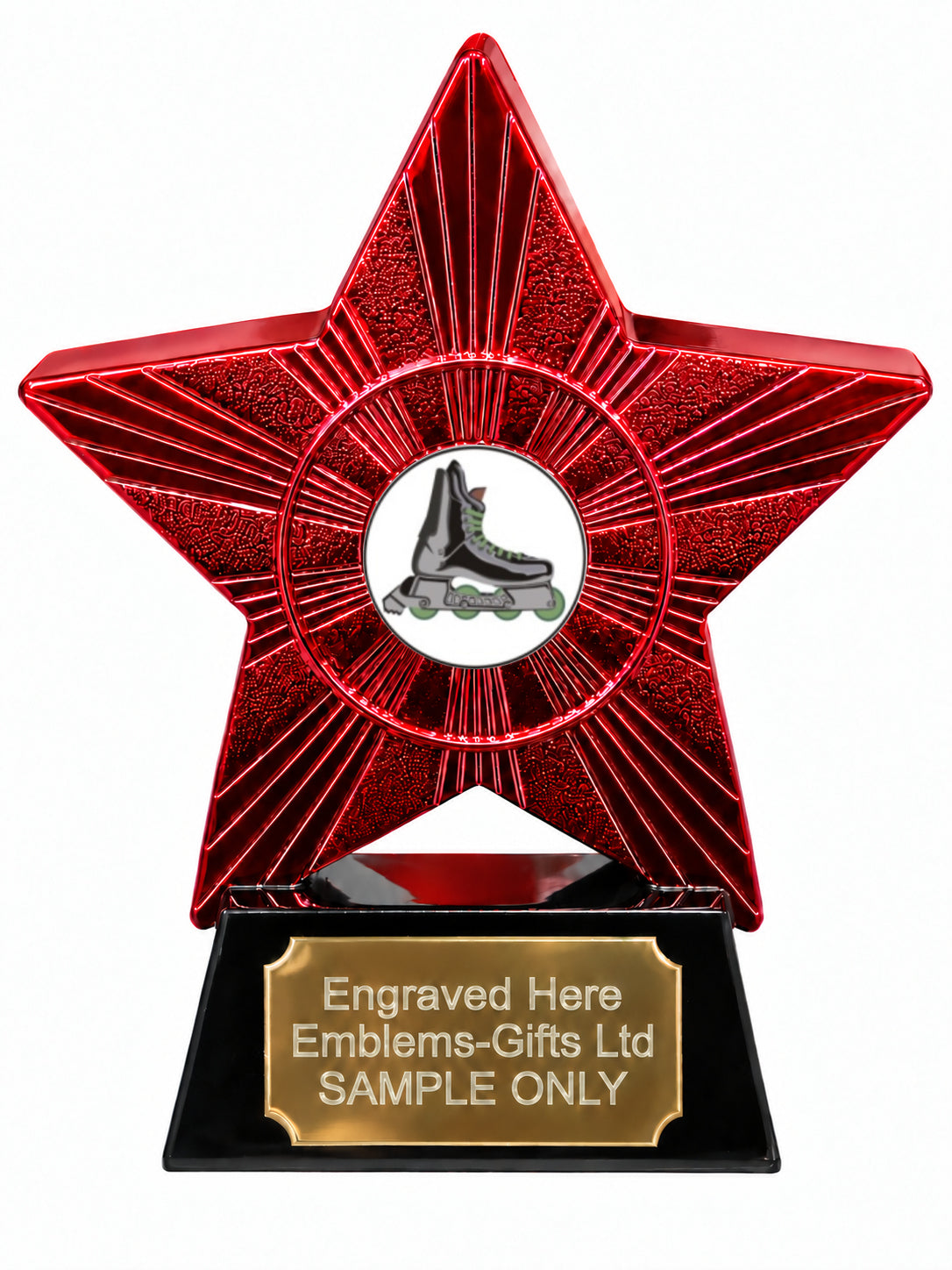 Red Superstar Inline Skate Resin Trophy 140 x 125mm (A7)