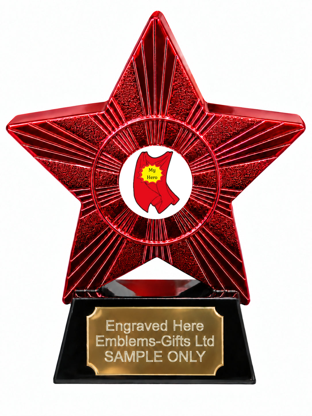 Red Superstar My Hero Cape Resin Trophy 140 x 125mm (A8)