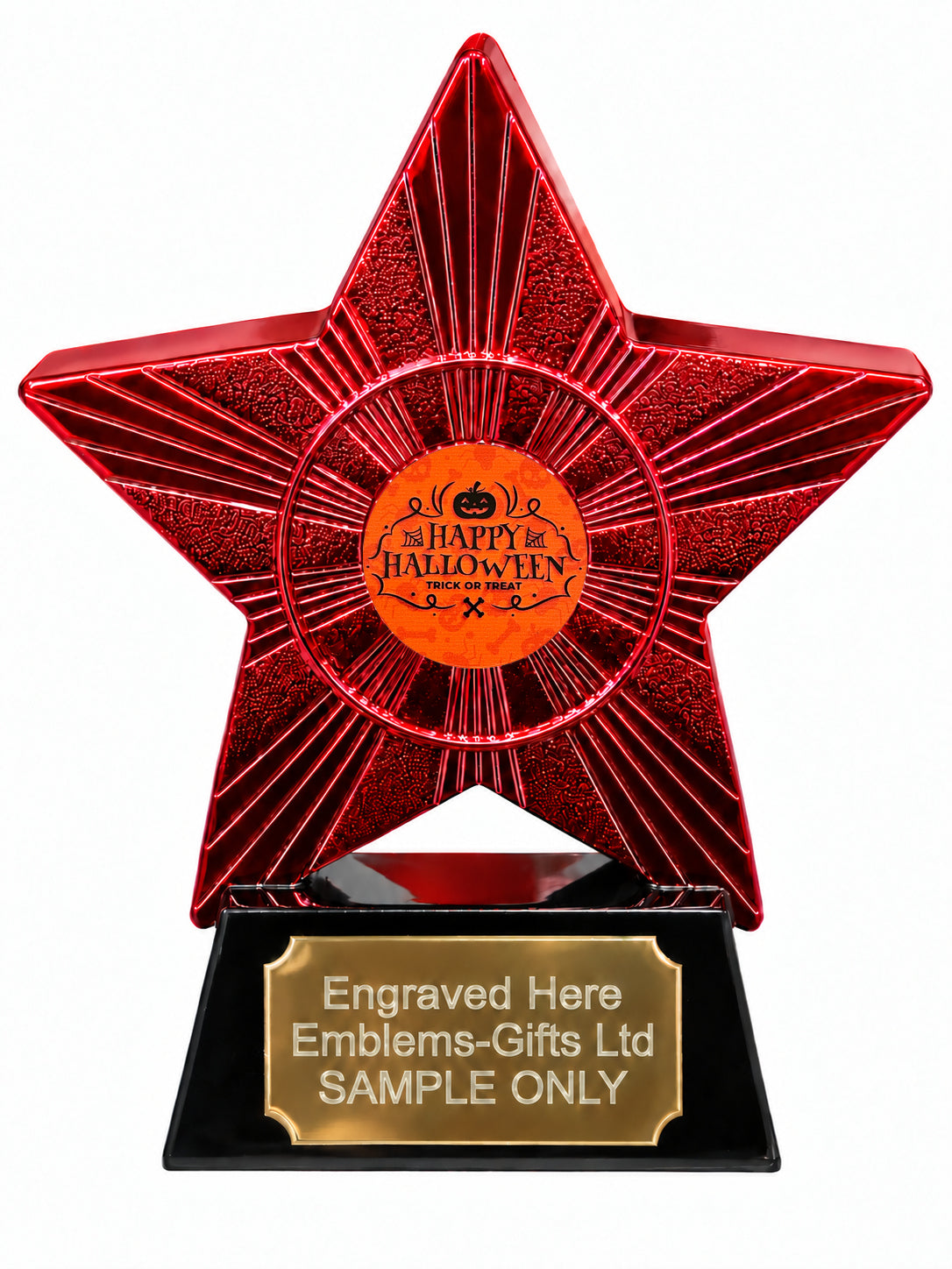 Red Superstar Happy Halloween Trick or Treat Resin Trophy 140 x 125mm (A9)