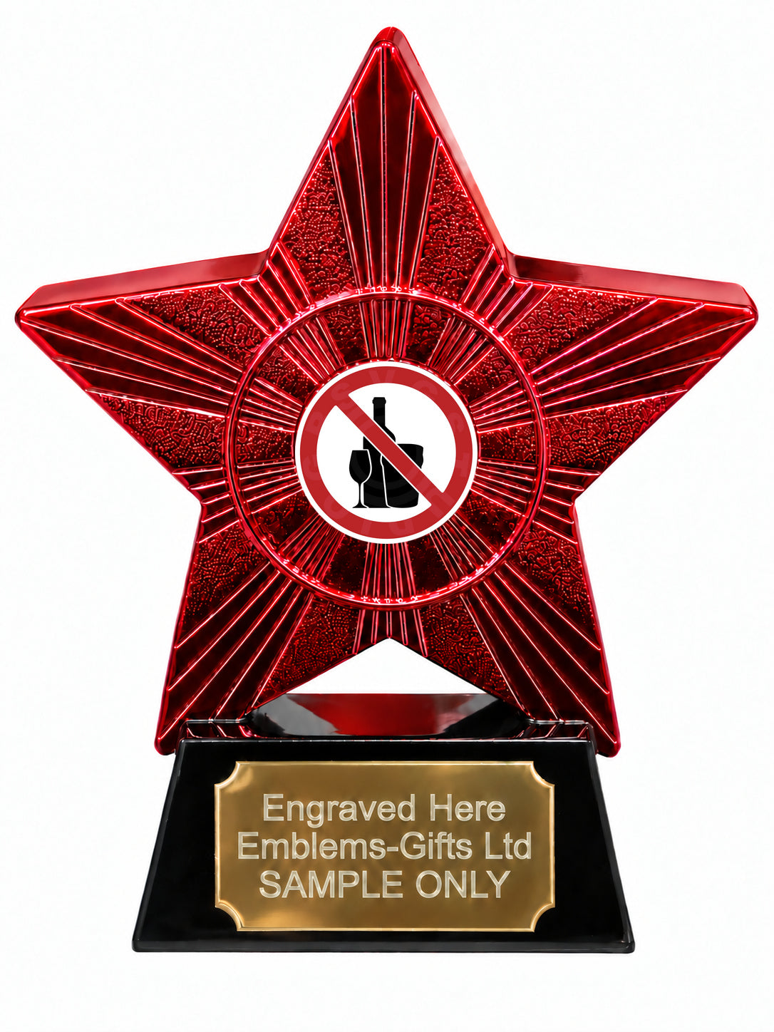 Red Superstar No Alcohol Resin Trophy 140 x 125mm (A9)