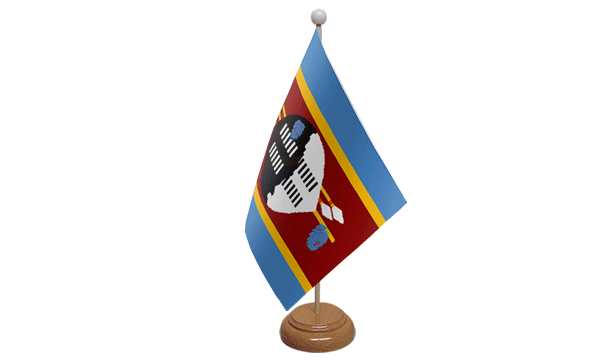 Flagmania Swaziland wooden hand flags, 9x6 inch, pack of 12, no bases