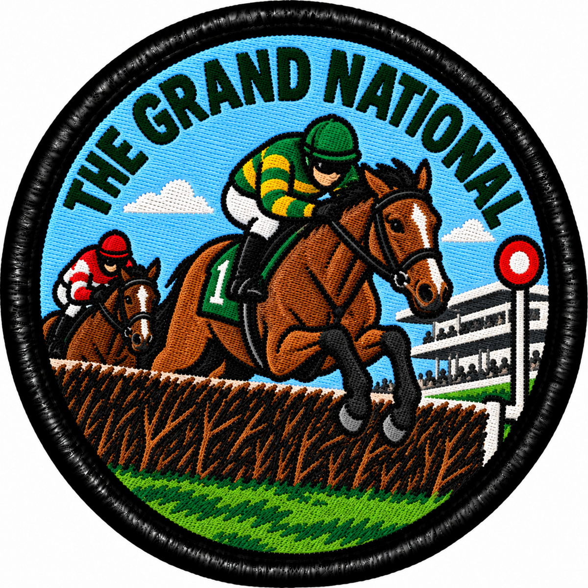 The Grand National Horse Racing 80mm embroidered patch
