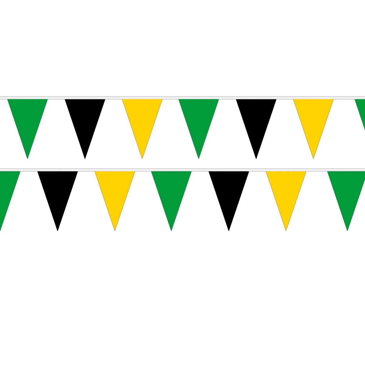 Flagmania Green, Black and Yellow (Jamaica) Triangle Bunting (65ft) 20 metre bunting