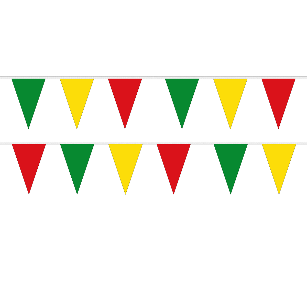 Flagmania Green, Yellow and Red Triangle Bunting (65ft) 20 metre bunting