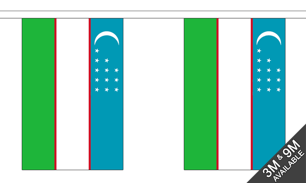 Flagmania Uzbekistan Bunting, 9 metre bunting
