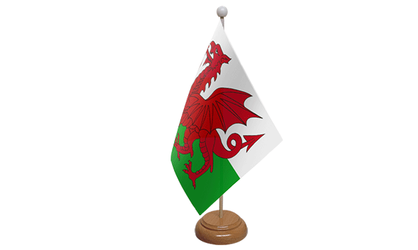 Flagmania Wales wooden hand flags, 9x6 inch, pack of 12, no bases
