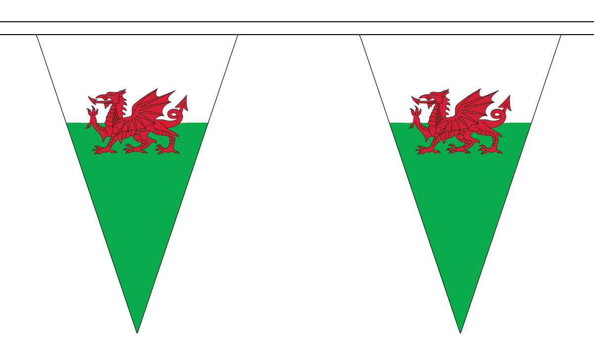 Wales Triangle 12 metre bunting by Flagmania