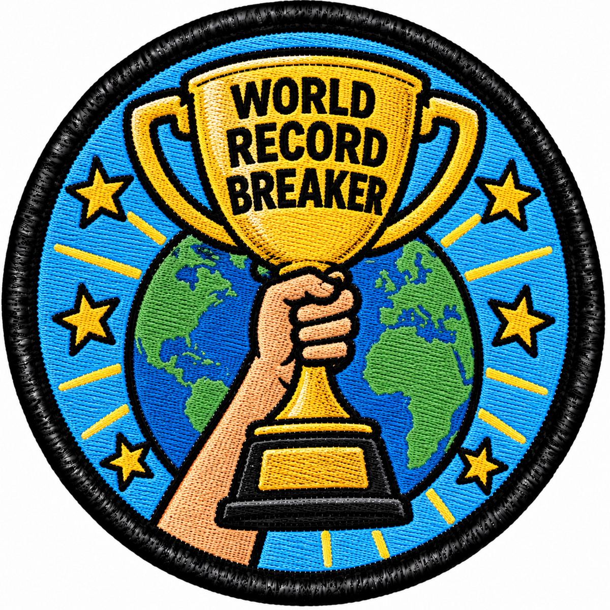 World Record Breaker 80mm Embroidered Patch