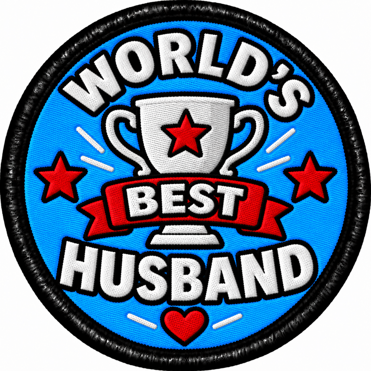 World's Best Husband 80mm embroidered patch