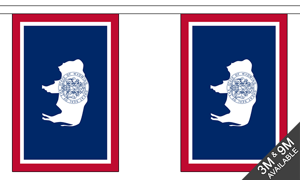 Wyoming 3 metre bunting, 10 flags - Flagmania