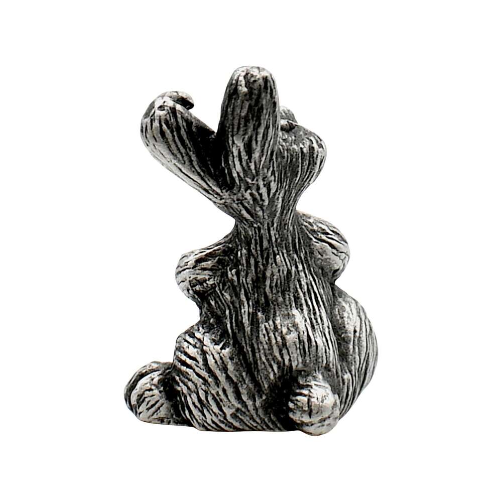 English made pewter Cute Rabbit figurine ornament rear view showing fur texture and little tail XCSORN073