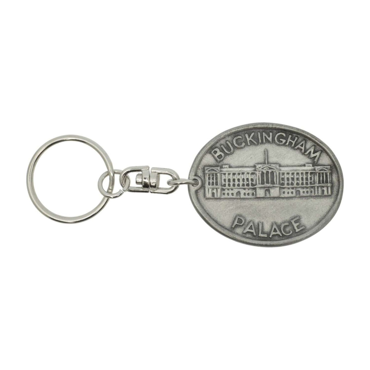 Buckingham Palace oval pewter souvenir keyring