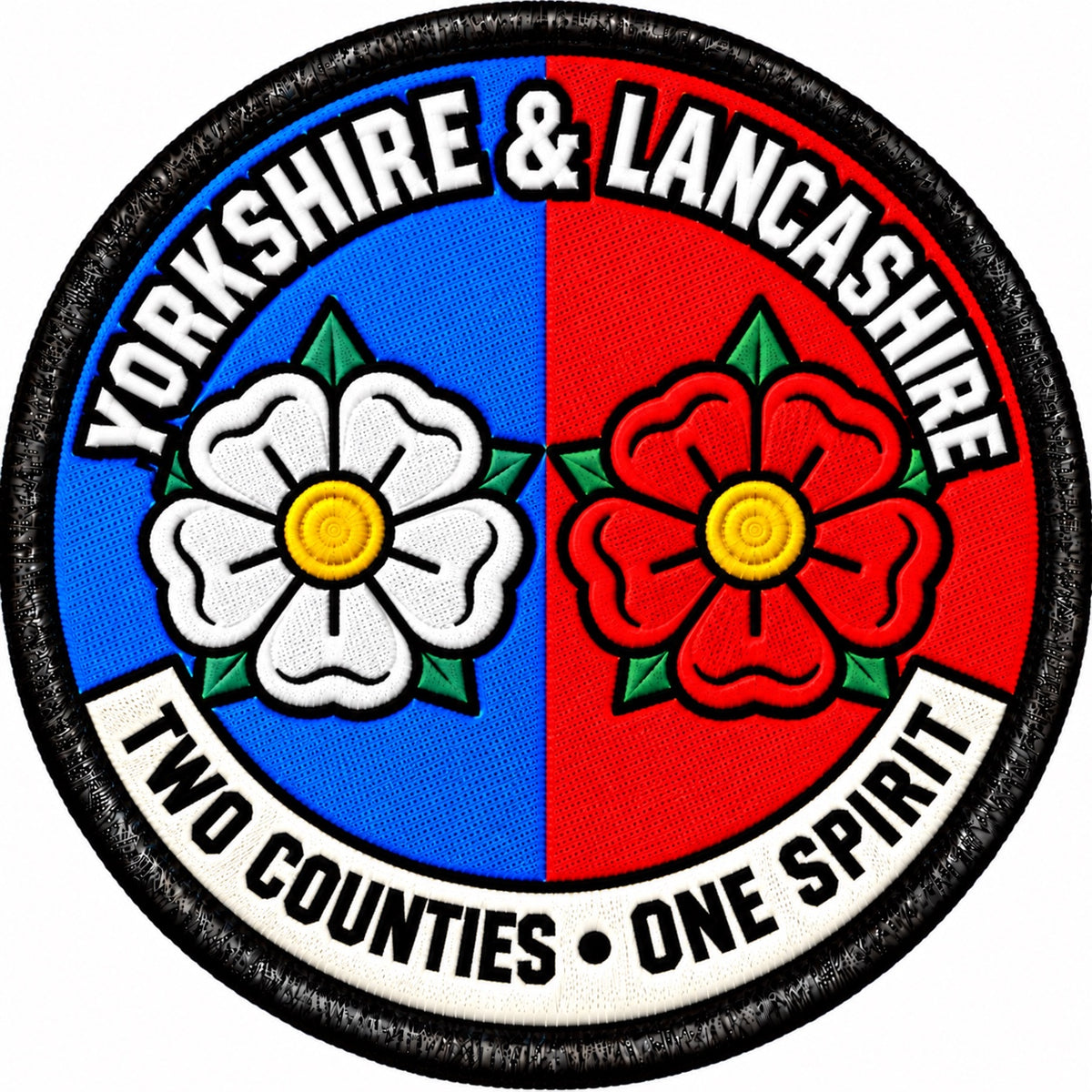 Yorkshire & Lancashire Two Counties One Spirit 80mm Embroidered Patch