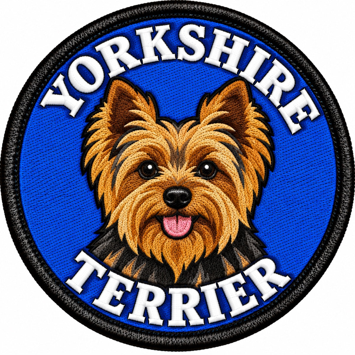 Yorkshire Terrier Dog Portrait 80mm Embroidered Patch