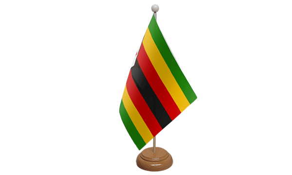 Flagmania Zimbabwe wooden hand flags, 9x6 inch, pack of 12, no bases