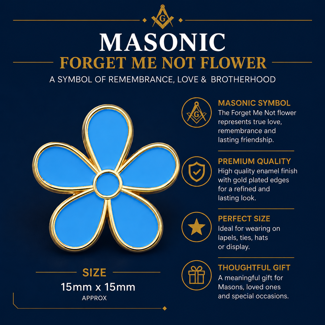 The Masonic Forget-Me-Not Badge: A Symbol of Remembrance and Brotherhood