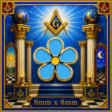 Small 8mm Masonic Forget-Me-Not Badge: A Discreet Symbol of Brotherhood