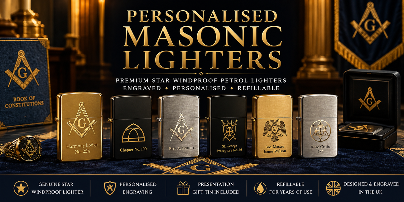 Personalised Star Masonic Lighters