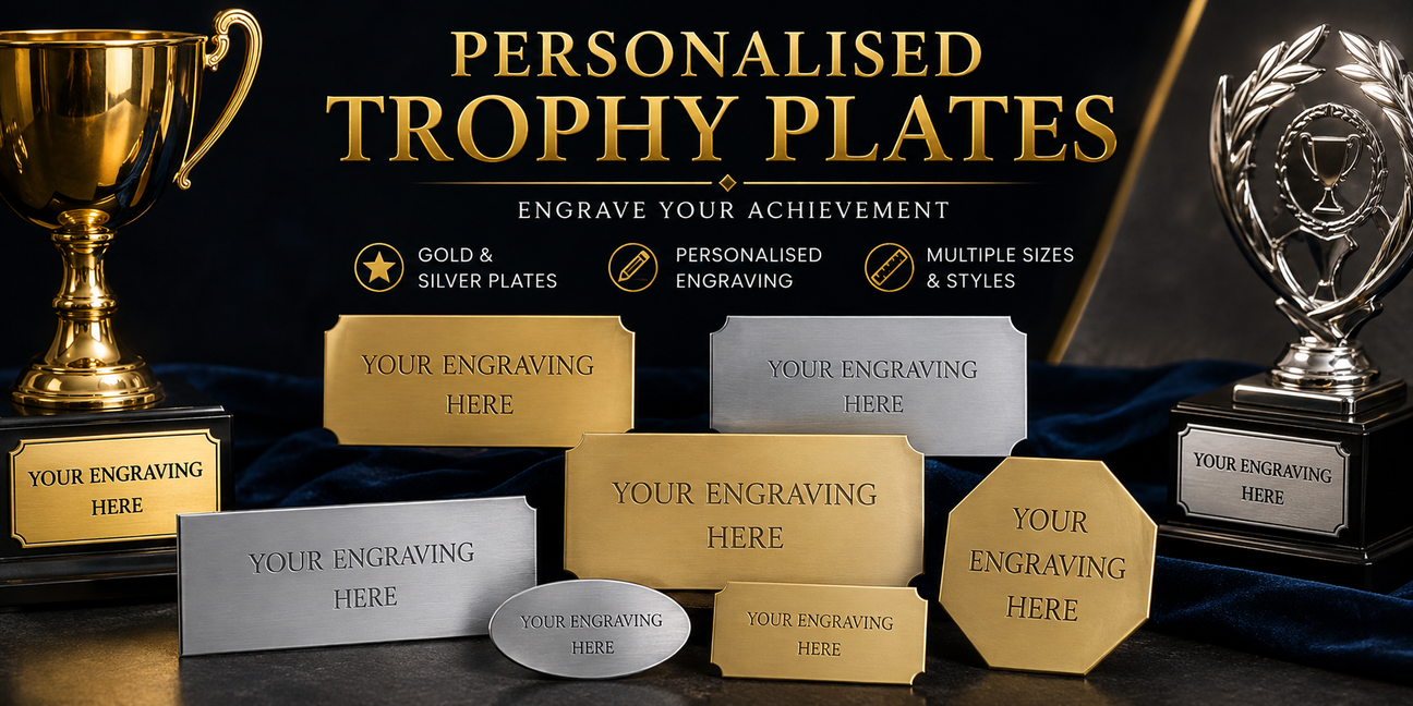 Personalised Trophy Plates | Gold & Silver Engraving Plates