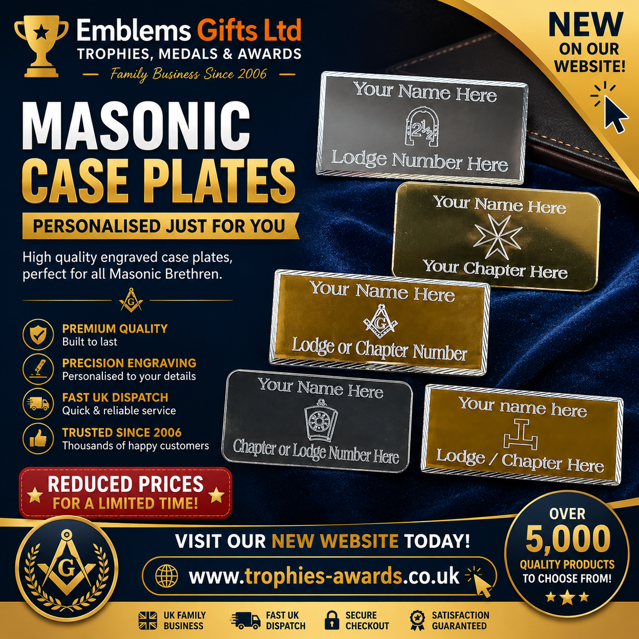Masonic Case Plates