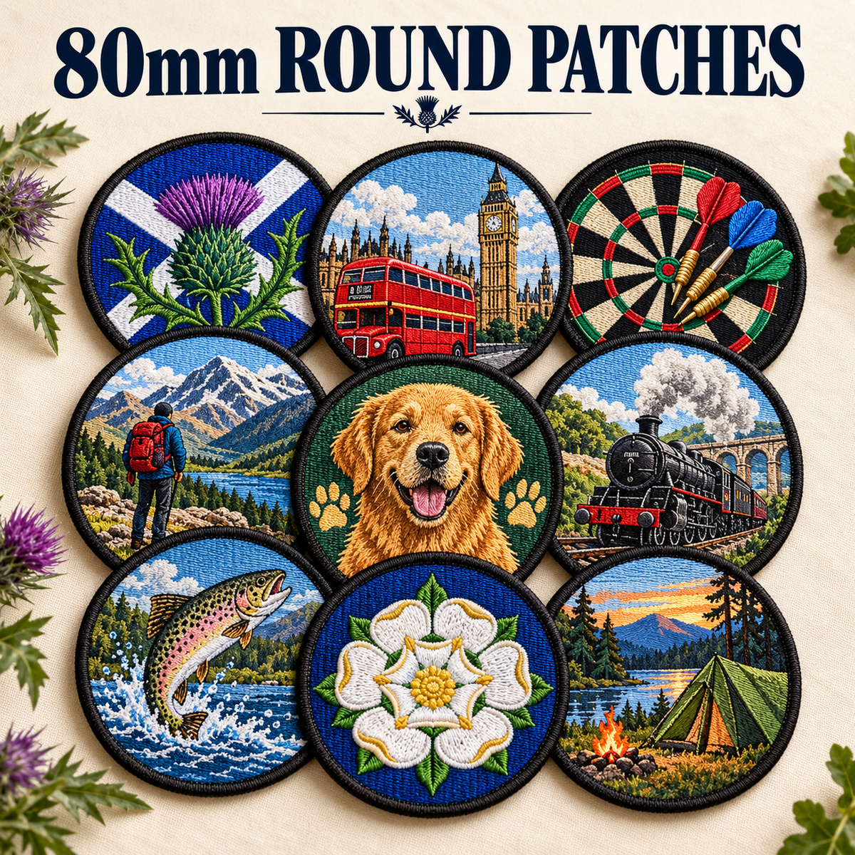 80mm Round Patches – AI-designed collection cover