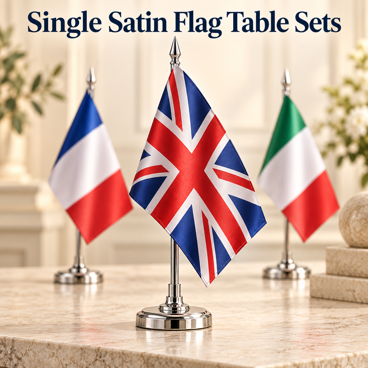 Single Satin Flag Table Sets – AI-designed collection cover