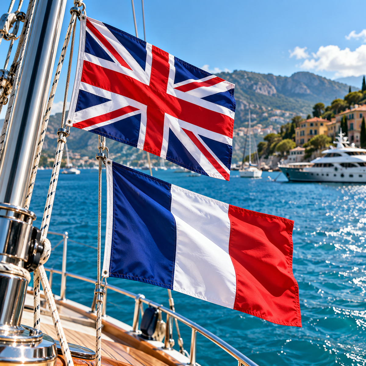 5ft x 3ft Duraflags – flags at a coastal marina