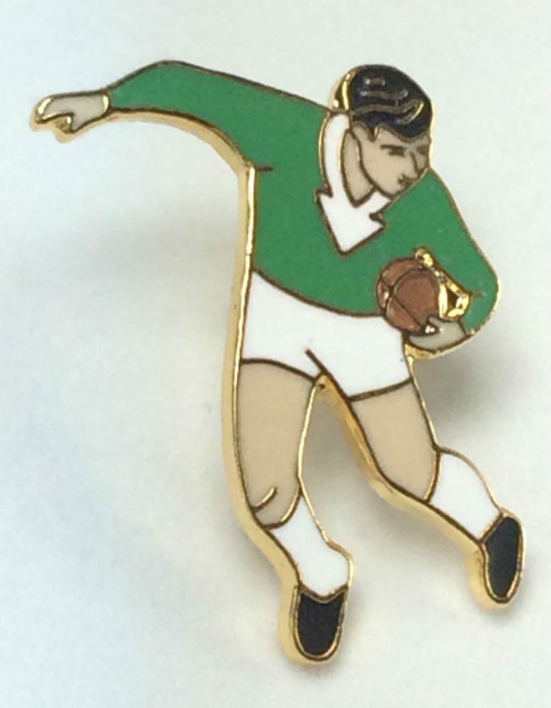 Rugby League - Union - World Six Nations Player Green Kit Enamel Lapel Pin Badge image 1