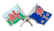 Wales & New Zealand Flags Friendship Courtesy  enamel  Lapel Pin Badge T282 image 0