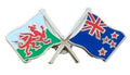Wales & New Zealand Flags Friendship Courtesy  enamel  Lapel Pin Badge T282 image 0