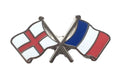 England & France Flags Friendship Courtesy Enamel Lapel Pin Badge T952 image 0
