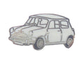 Mini Motorcar White Quality Enamel Lapel Pin Badge image 0
