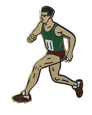 Athletics Male Runner Athlete Quality enamel lapel pin badge image 0