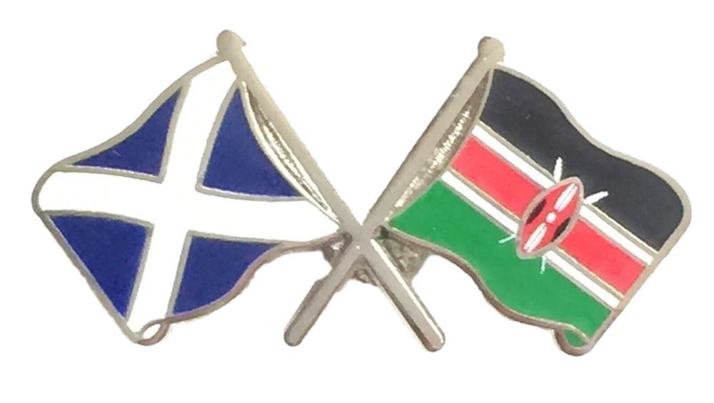 Scotland & Kenya Flags Friendship Courtesy Enamel Lapel Pin Badge T1201 image 0