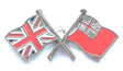 Union Jack and Naval Red Ensign Crest Military Enamel Lapel Pin Badge image 0