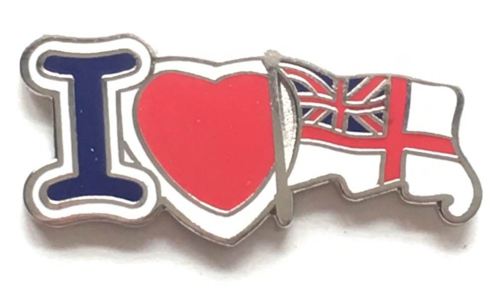 I Love The Royal Navy White Ensign - MOD Military Approved Navy Enamel Pin Badge image 0