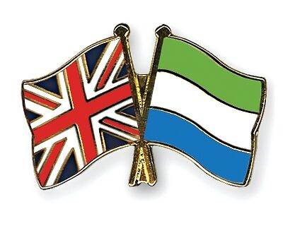 United Kingdom & Sierra Leone Friendship Flags Enamel Lapel Pin Badge image 0