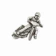Pewter speedway motorcycle rider racing lapel pin badge