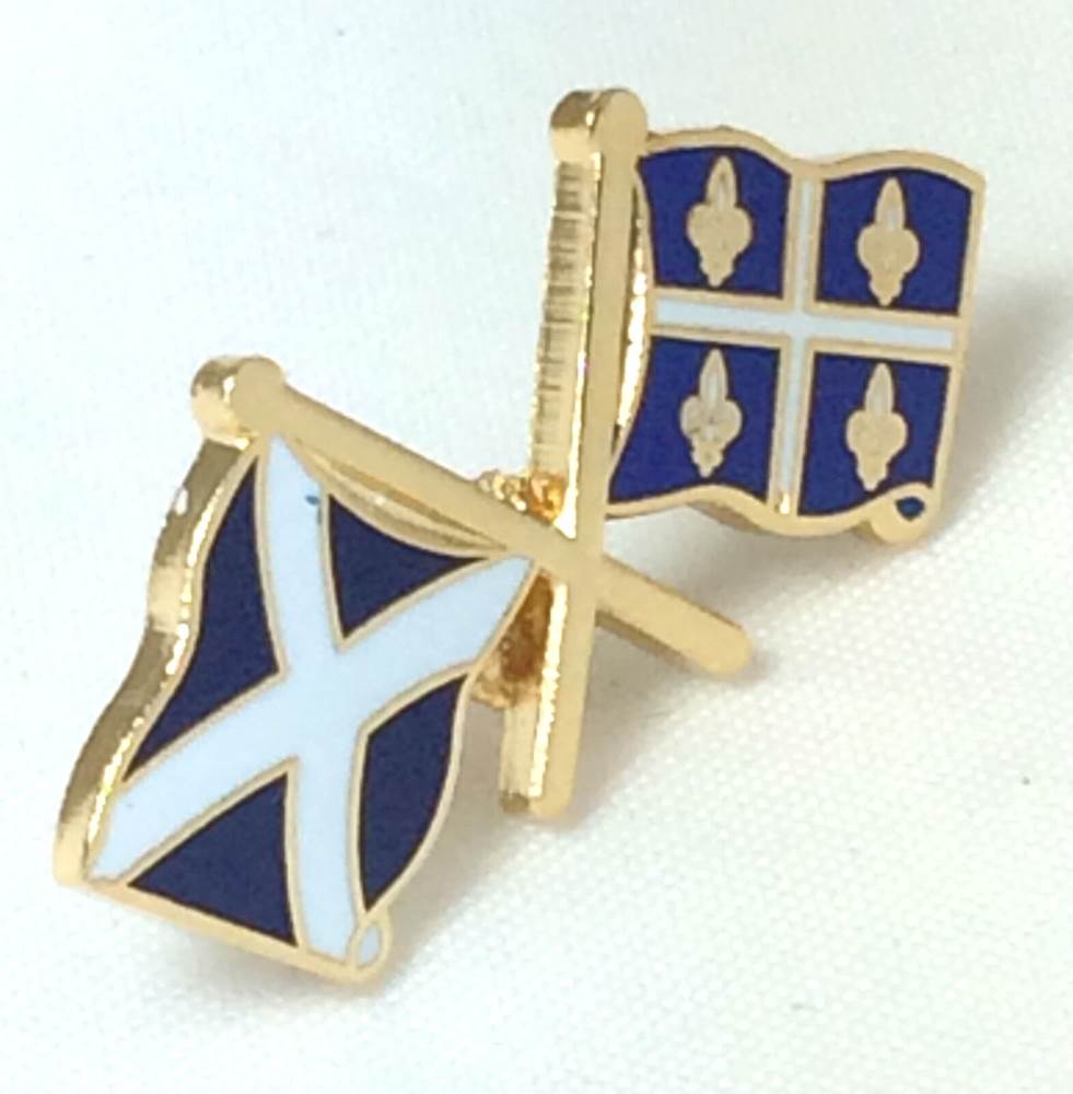 Scotland & Canadian Quebec Friendship Flags Enamel Lapel Pin Badge image 1
