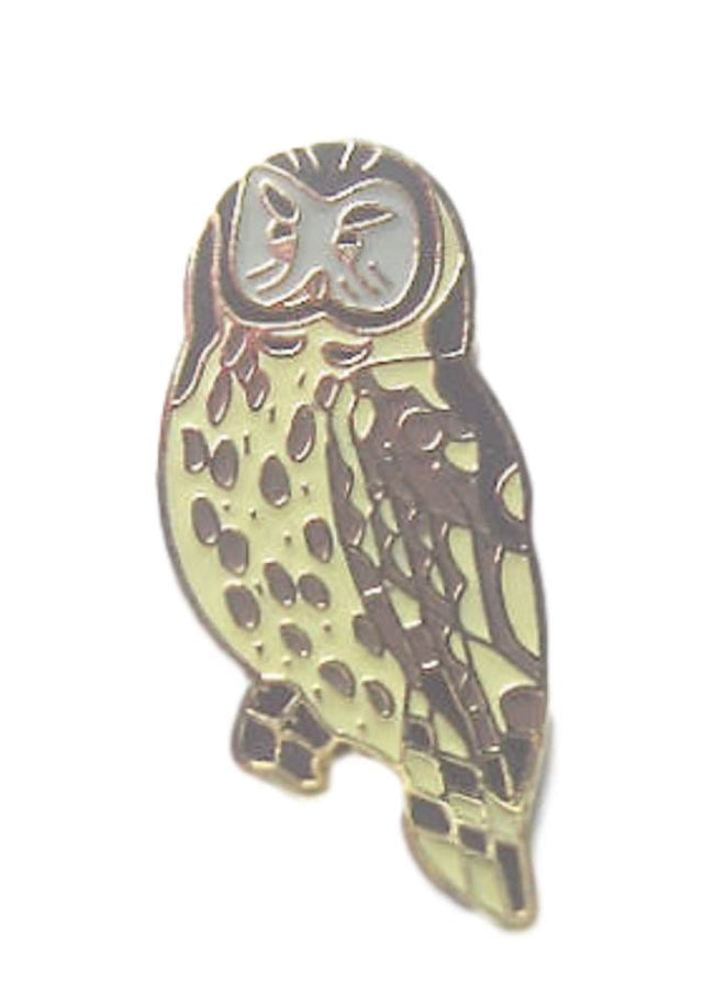 OWL BIRD - BARN OWL - TAWNY - ORNATHOLOGY HARD ENAMEL LAPEL PIN BADGE image 0