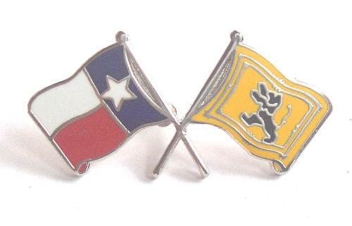 Texas and Scotland Lion Rampant Friendship Courtesy Enamel Lapel Pin Badge image 2